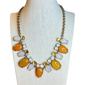 LOFT Multi Color Jeweled Rhinestone Statement Bib Necklace